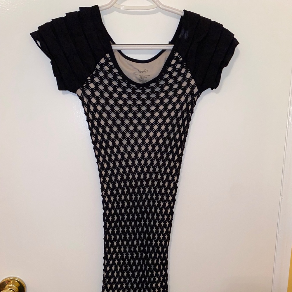Poof Black and White Mini Dress Size Small